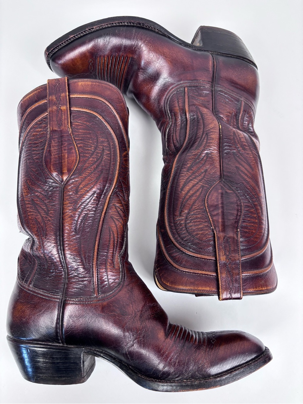 Vintage Lucchese Seville Boots San Antonio 2083ZZ Goatskin Leather Cowboy Sz 8E - Picture 8 of 15